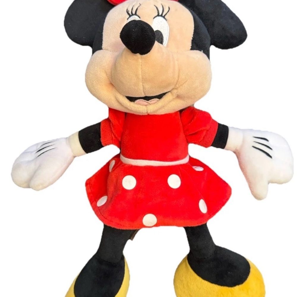 Disney Minnie Mouse Plush 16” Headstart Red Dress Bow Authentic Toy Collectible